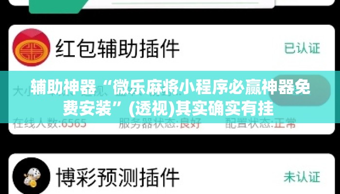 辅助神器“微乐麻将小程序必赢神器免费安装	”(透视)其实确实有挂 