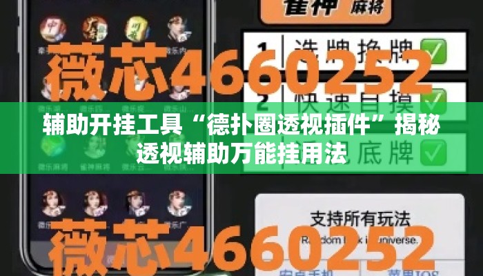 辅助开挂工具“德扑圈透视插件”揭秘透视辅助万能挂用法