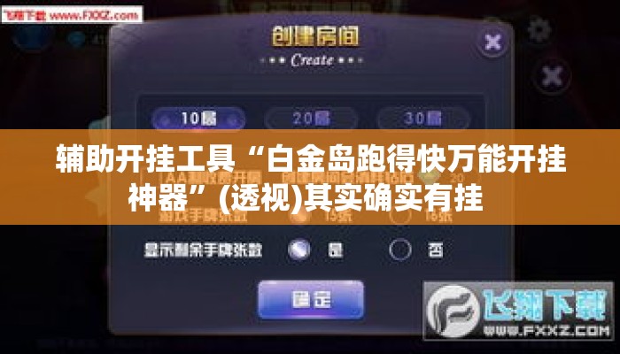 辅助开挂工具“白金岛跑得快万能开挂神器”(透视)其实确实有挂 