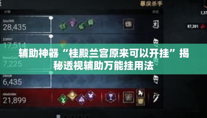 辅助神器“桂殿兰宫原来可以开挂”揭秘透视辅助万能挂用法