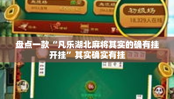 盘点一款“凡乐湖北麻将其实的确有挂开挂”其实确实有挂
