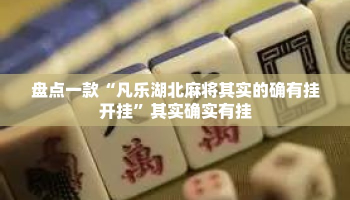 盘点一款“凡乐湖北麻将其实的确有挂开挂	”其实确实有挂