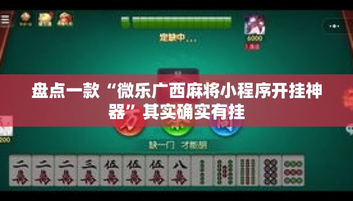 盘点一款“微乐广西麻将小程序开挂神器”其实确实有挂