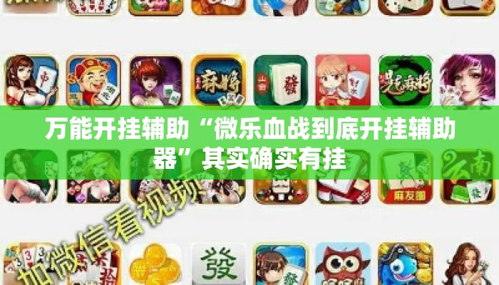 万能开挂辅助“微乐血战到底开挂辅助器”其实确实有挂
