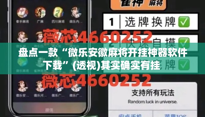 盘点一款“微乐安徽麻将开挂神器软件下载”(透视)其实确实有挂 