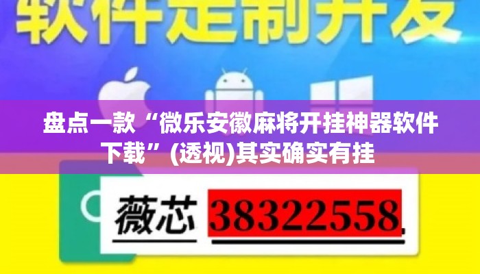 盘点一款“微乐安徽麻将开挂神器软件下载”(透视)其实确实有挂 