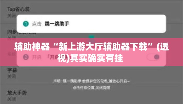 辅助神器“新上游大厅辅助器下载”(透视)其实确实有挂 