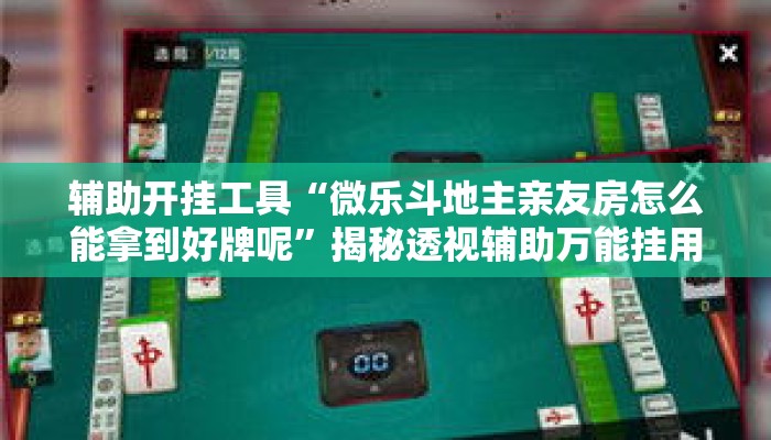 辅助开挂工具“微乐斗地主亲友房怎么能拿到好牌呢”揭秘透视辅助万能挂用法