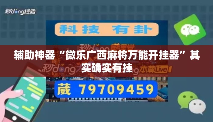 辅助神器“微乐广西麻将万能开挂器”其实确实有挂