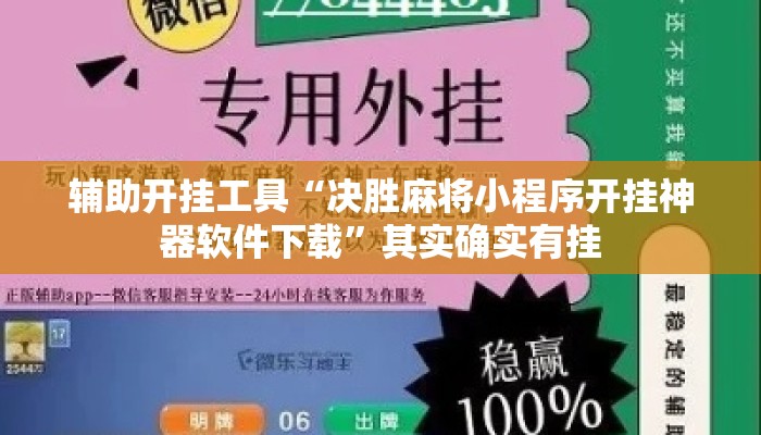 辅助开挂工具“决胜麻将小程序开挂神器软件下载”其实确实有挂