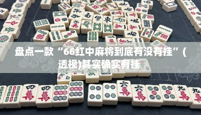 盘点一款“66红中麻将到底有没有挂”(透视)其实确实有挂 
