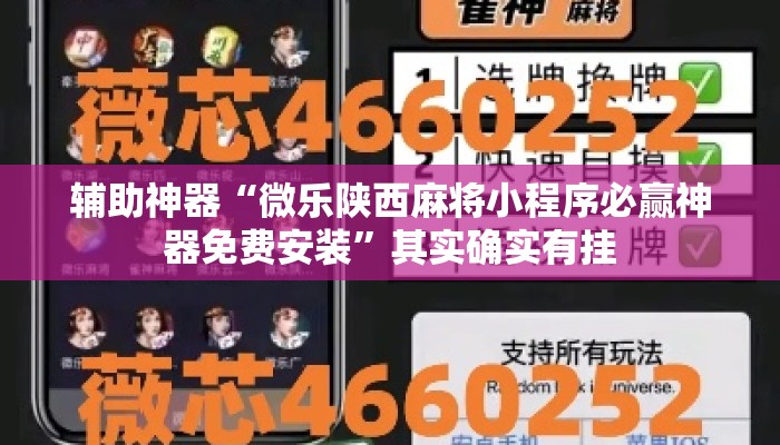 辅助神器“微乐陕西麻将小程序必赢神器免费安装”其实确实有挂