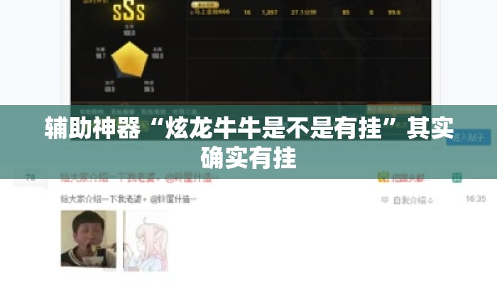 辅助神器“炫龙牛牛是不是有挂	”其实确实有挂