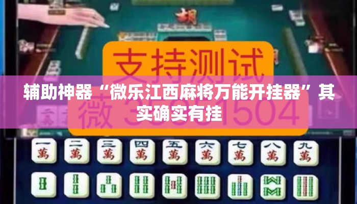 辅助神器“微乐江西麻将万能开挂器”其实确实有挂