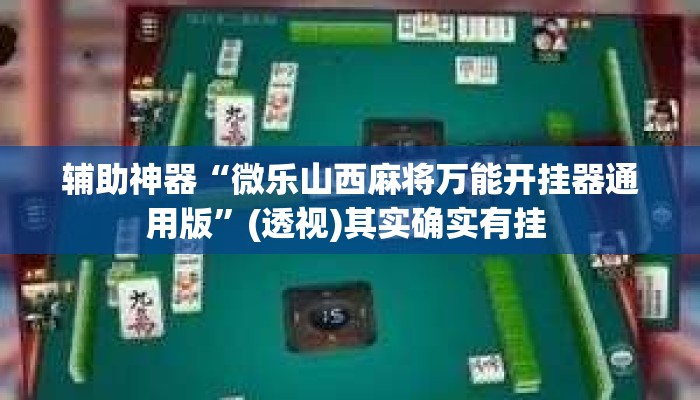 辅助神器“微乐山西麻将万能开挂器通用版”(透视)其实确实有挂 