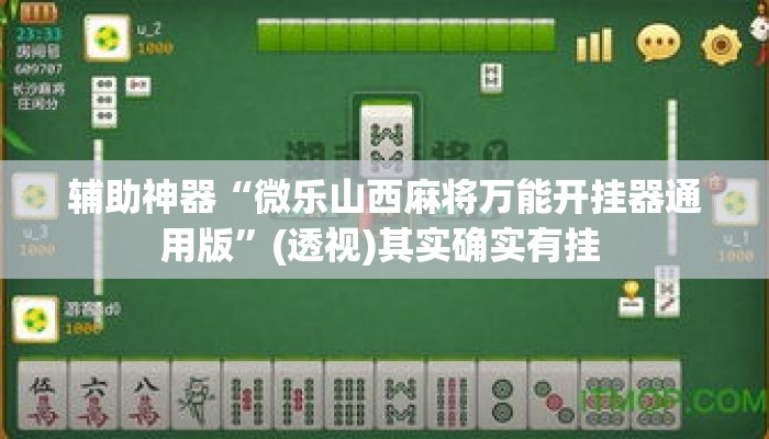 辅助神器“微乐山西麻将万能开挂器通用版”(透视)其实确实有挂 