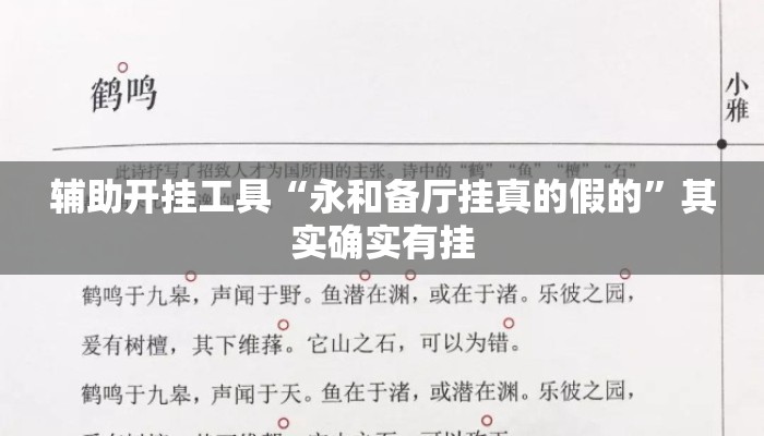 辅助开挂工具“永和备厅挂真的假的”其实确实有挂