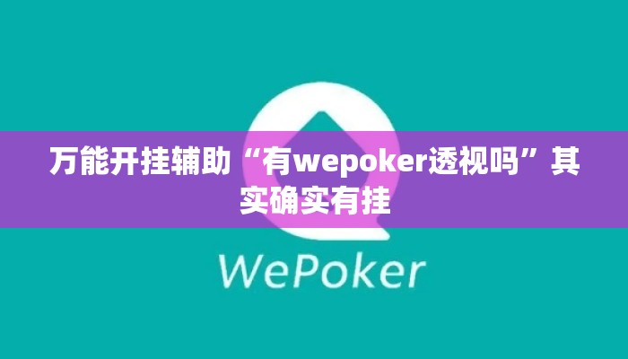 万能开挂辅助“有wepoker透视吗	”其实确实有挂