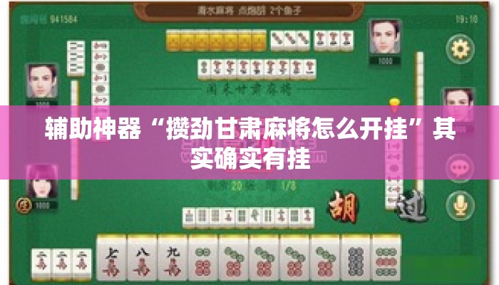辅助神器“攒劲甘肃麻将怎么开挂	”其实确实有挂