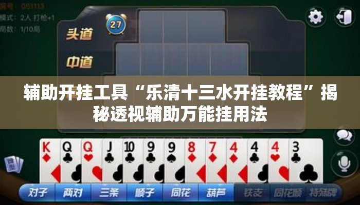 辅助开挂工具“乐清十三水开挂教程”揭秘透视辅助万能挂用法