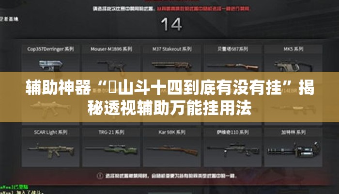 辅助神器“涼山斗十四到底有没有挂”揭秘透视辅助万能挂用法