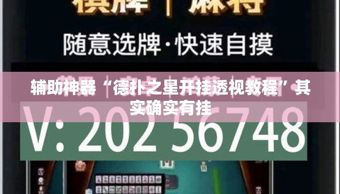 辅助神器“德扑之星开挂透视教程”其实确实有挂
