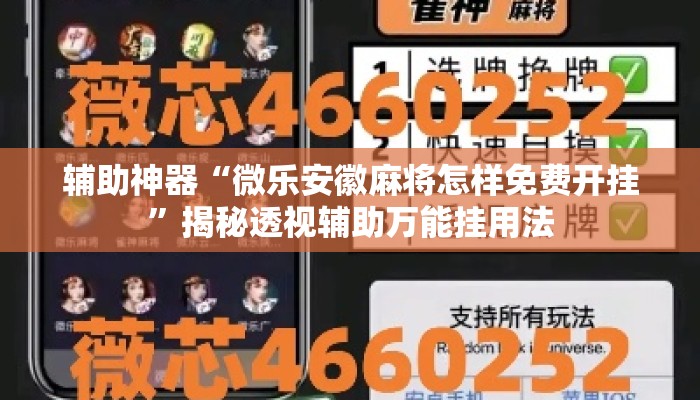 辅助神器“微乐安徽麻将怎样免费开挂”揭秘透视辅助万能挂用法