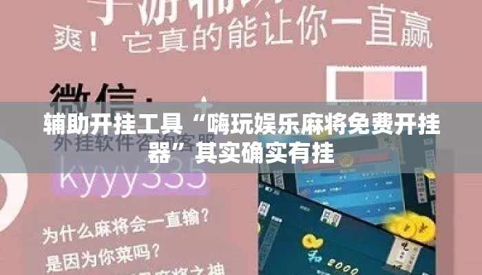 辅助开挂工具“嗨玩娱乐麻将免费开挂器	”其实确实有挂