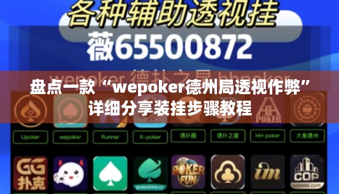 盘点一款“wepoker德州局透视作弊	”详细分享装挂步骤教程