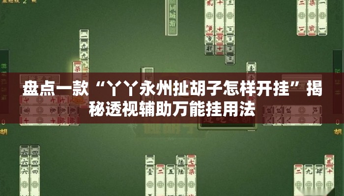 盘点一款“丫丫永州扯胡子怎样开挂”揭秘透视辅助万能挂用法