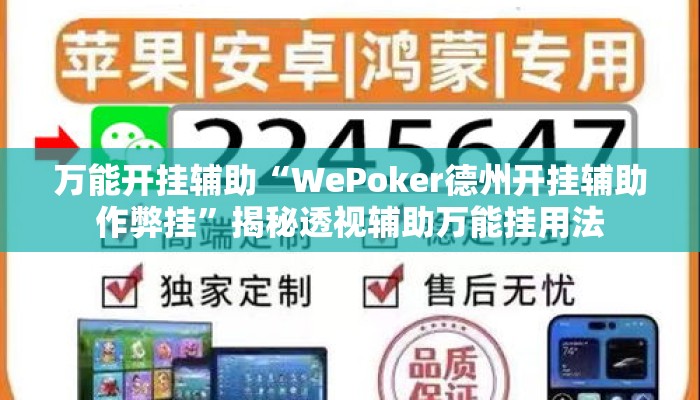 万能开挂辅助“WePoker德州开挂辅助作弊挂”揭秘透视辅助万能挂用法
