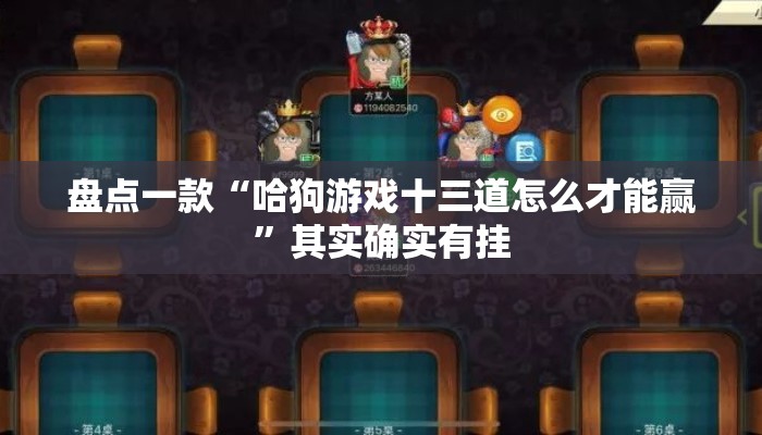 盘点一款“哈狗游戏十三道怎么才能赢	”其实确实有挂