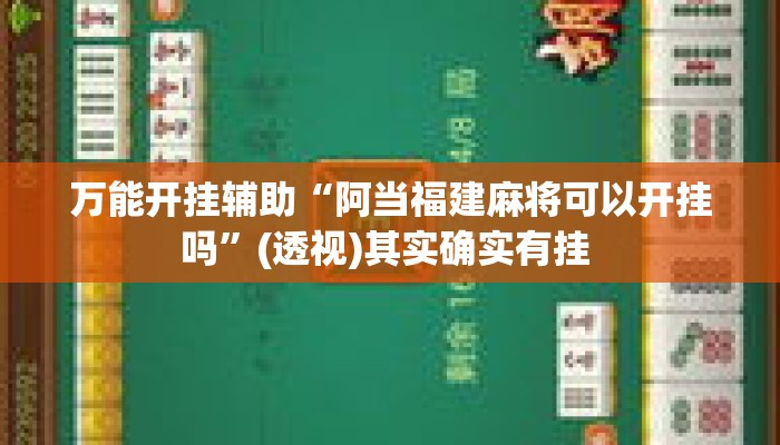 万能开挂辅助“阿当福建麻将可以开挂吗”(透视)其实确实有挂 