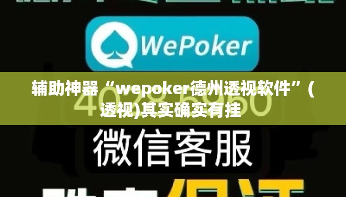 辅助神器“wepoker德州透视软件”(透视)其实确实有挂 