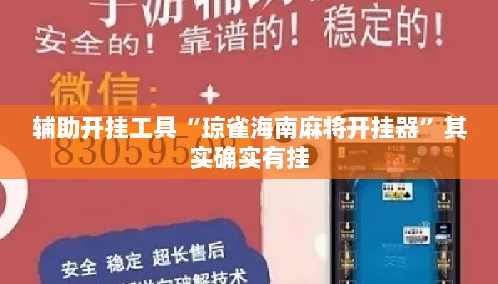 辅助开挂工具“琼雀海南麻将开挂器	”其实确实有挂