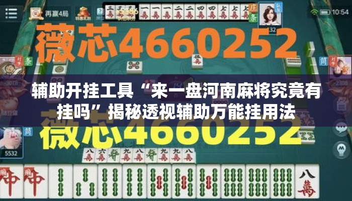 辅助开挂工具“来一盘河南麻将究竟有挂吗”揭秘透视辅助万能挂用法