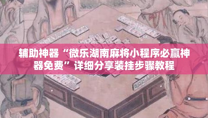 辅助神器“微乐湖南麻将小程序必赢神器免费	”详细分享装挂步骤教程