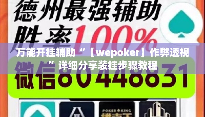 万能开挂辅助“【wepoker】作弊透视	”详细分享装挂步骤教程