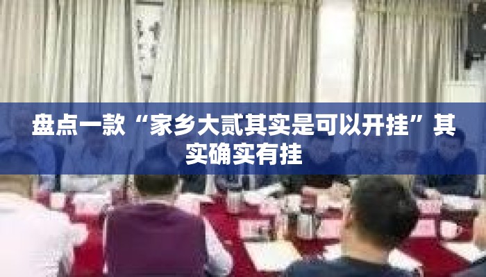 盘点一款“家乡大贰其实是可以开挂”其实确实有挂