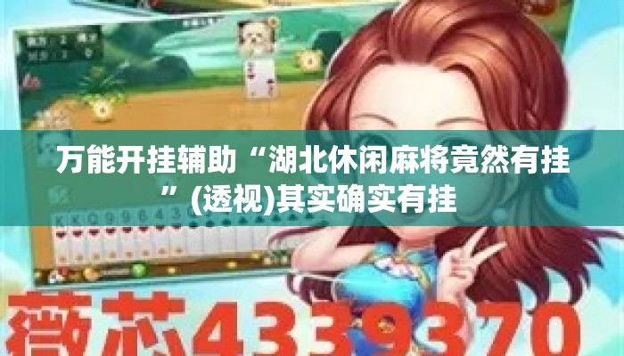 万能开挂辅助“湖北休闲麻将竟然有挂”(透视)其实确实有挂 