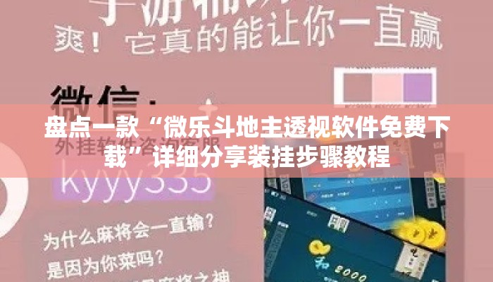 盘点一款“微乐斗地主透视软件免费下载”详细分享装挂步骤教程