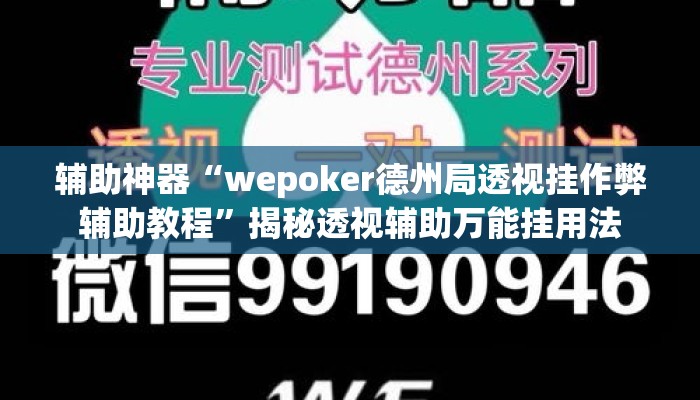 辅助神器“wepoker德州局透视挂作弊辅助教程”揭秘透视辅助万能挂用法