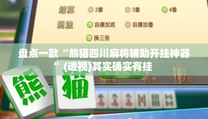 盘点一款“熊猫四川麻将辅助开挂神器”(透视)其实确实有挂 