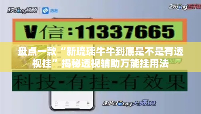 盘点一款“新琉璃牛牛到底是不是有透视挂	”揭秘透视辅助万能挂用法