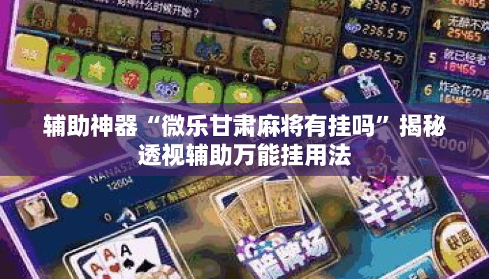 辅助神器“微乐甘肃麻将有挂吗”揭秘透视辅助万能挂用法