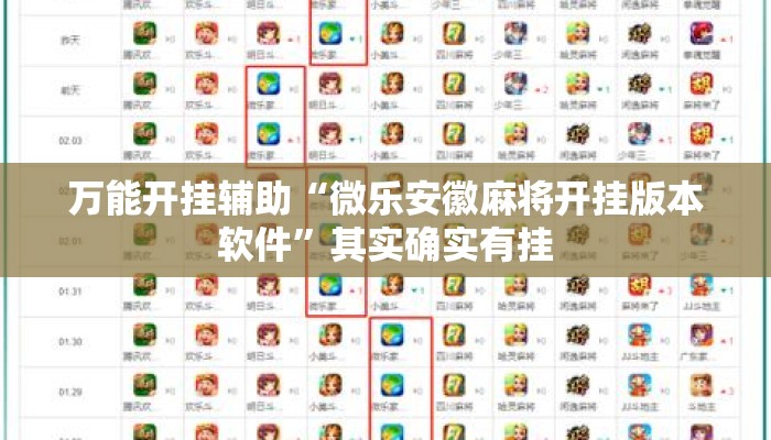 万能开挂辅助“微乐安徽麻将开挂版本软件”其实确实有挂