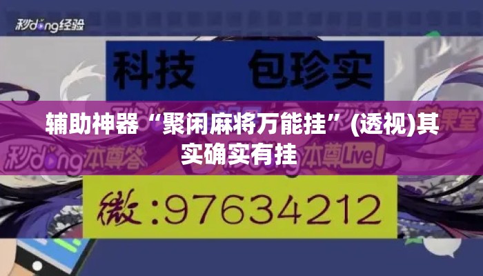 辅助神器“聚闲麻将万能挂	”(透视)其实确实有挂 