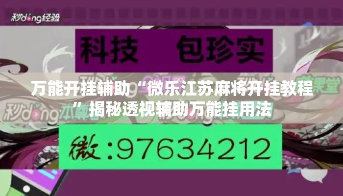 万能开挂辅助“微乐江苏麻将开挂教程”揭秘透视辅助万能挂用法