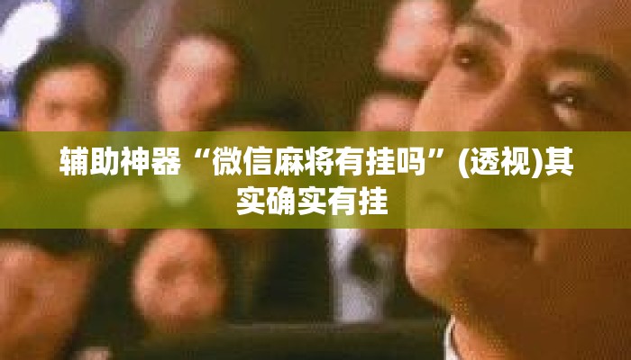 辅助神器“微信麻将有挂吗”(透视)其实确实有挂 