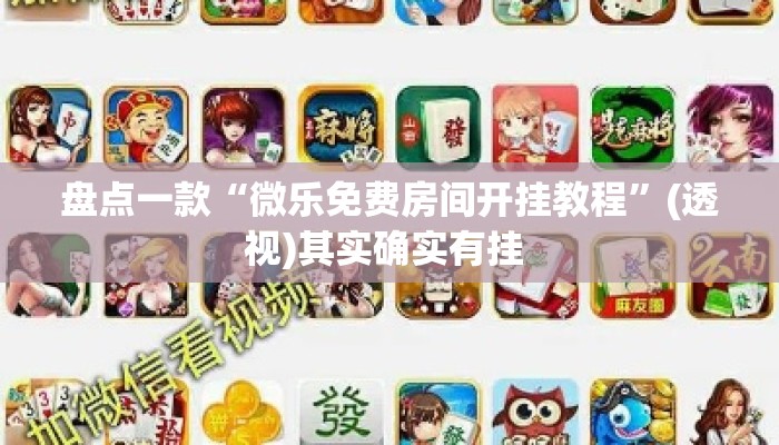盘点一款“微乐免费房间开挂教程”(透视)其实确实有挂 